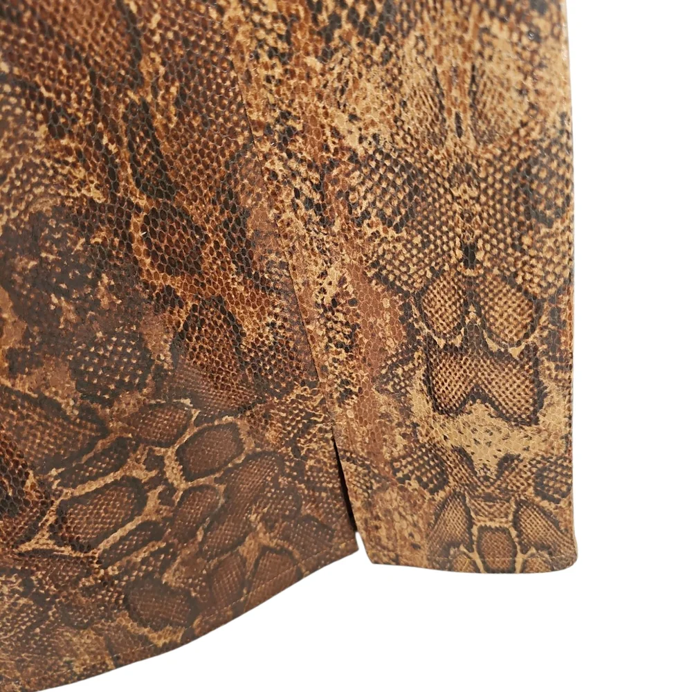 NEW Anthropologie Womens Brown Snake Print Bodycon Mini Dress Size Small - Picture 2 of 3